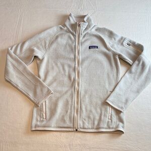 Patagonia Women's Better Sweater Off-White Full Zip Fleece Jacket Size M